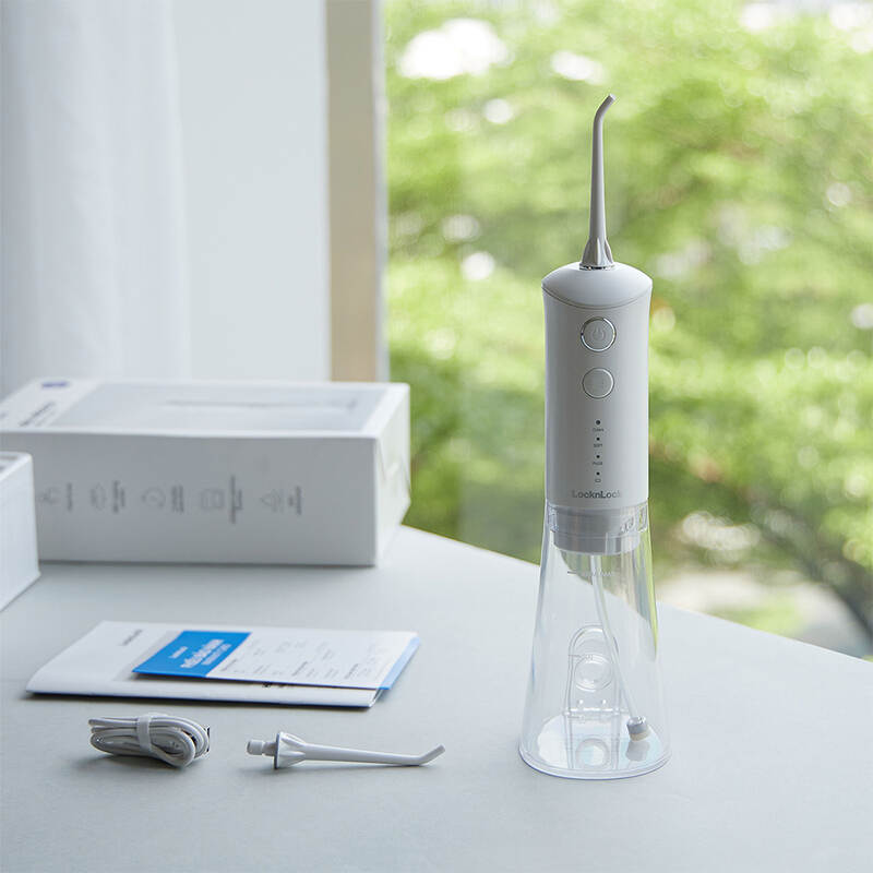 Máy tăm nước LocknLock Oral irrigator 300ml 3 chế độ, sạc dùng 20 ngày ENR164WHT, , large image number null